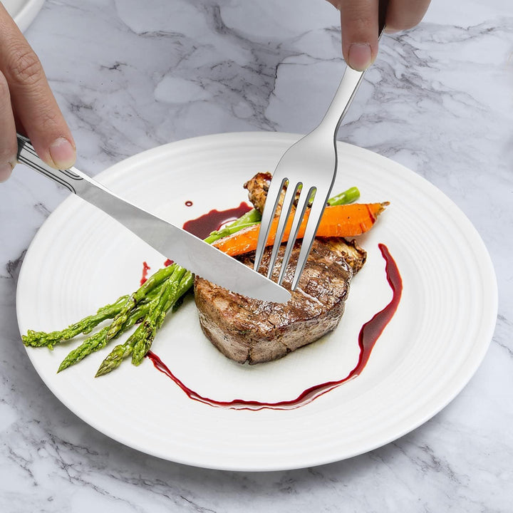 Besteck Set 12 Personen, Hunnycook 72 teilig Essbesteck mit Steakmesser, Besteckset Edelstahl mit Me