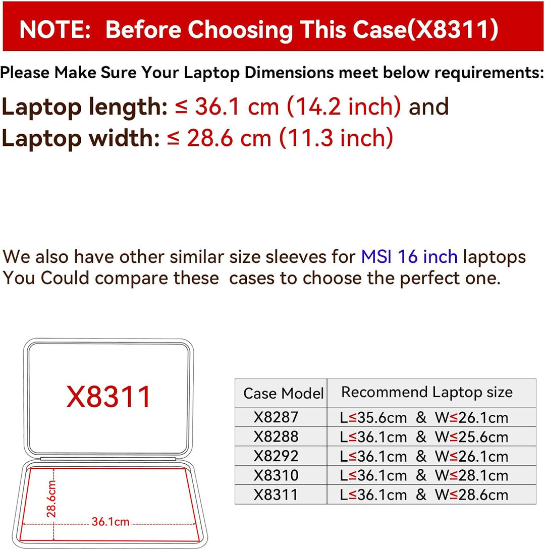 Smatree Hard Eva Schutzhülle Case kompatibel für 16 Zoll MSI Raider GE68HX 13VG-068US, wasserdichte