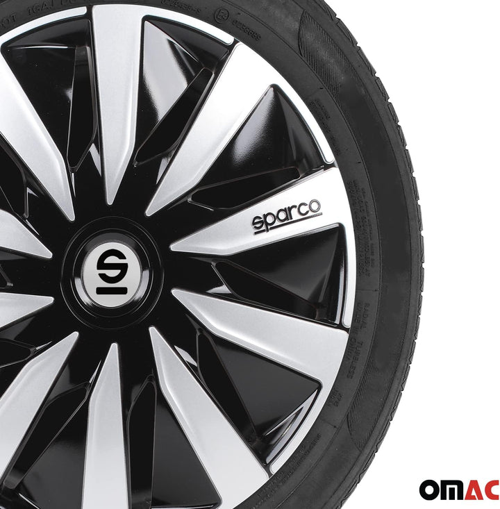 Satz SPC1691BKSV Sparco Lazio Radzierblenden Lazio 16-Zoll Schwarz/Silber 16" Schwarz/Silber, 16" Sc