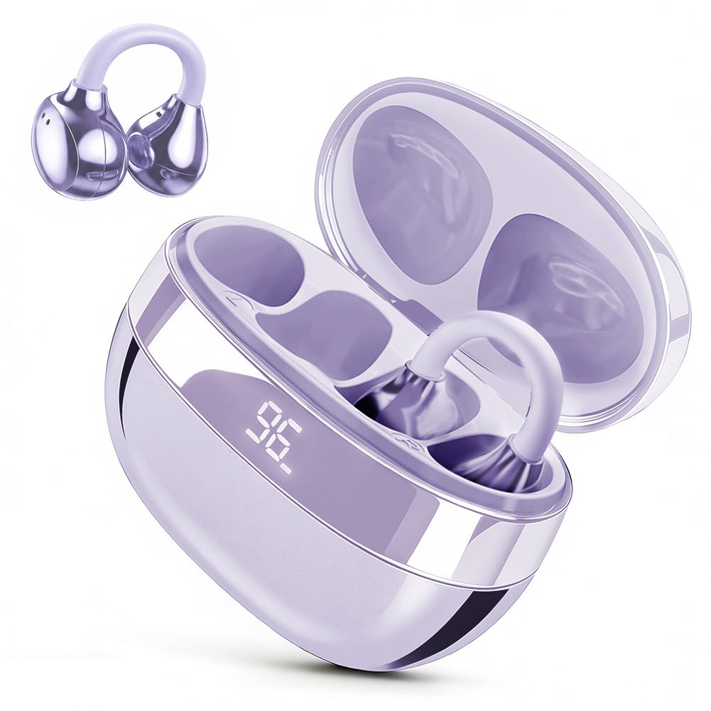 Clip-on Open-Ear Bluetooth-Kopfhörer Wireless,Bluetooth 6.0,60 Stunden Ultra-Lange Akkulaufzeit,Komf