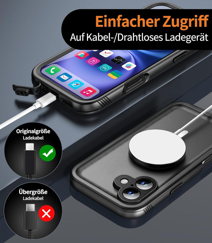 Cozycase TOP Militärschutz Magnetische Hülle für iPhone 16 Plus für MagSafe wasserdichte 360 Grad Pa