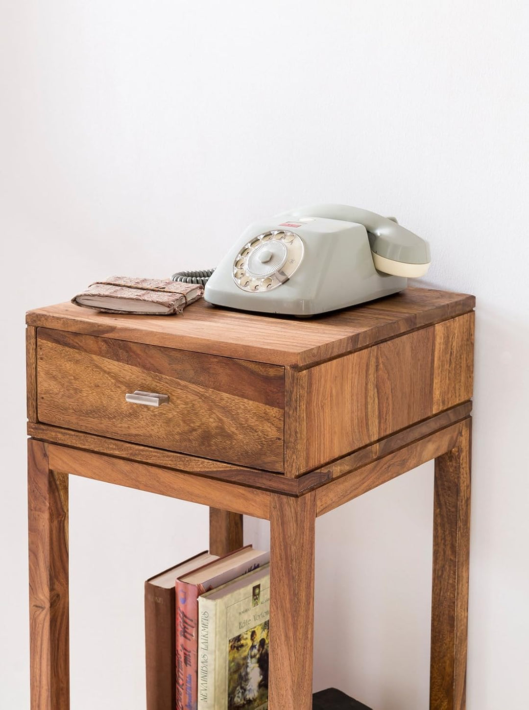 FineBuy Möbel zum Wohlfühlen Massiver Beistelltisch PATAN Holz Massiv 90 x 35 x 35 cm | Telefontisch