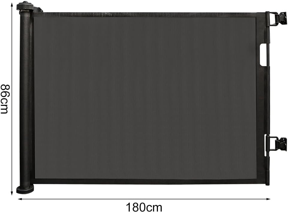 0-180cm Baby Absperrgitter, Treppenschutzgitter Ausziehbare mit Katzenklappe, Türschutzgitter, Einzi