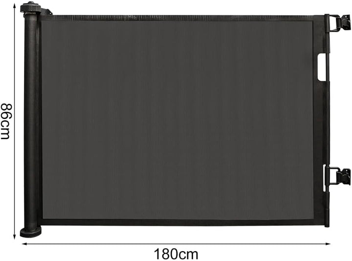 0-180cm Baby Absperrgitter, Treppenschutzgitter Ausziehbare mit Katzenklappe, Türschutzgitter, Einzi