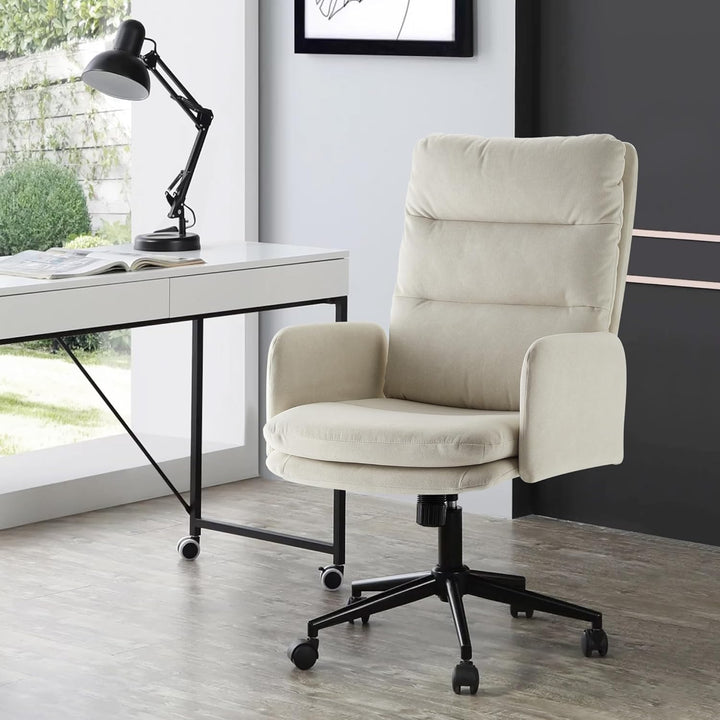 IWMH Schminktisch Stuhl, Schreibtischstuhl mit Rollen,Bürostuhl Ergonomisch mit Armlehne,Schminkstuh