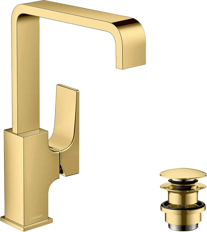 hansgrohe Wasserhahn Metropol, wassersparende Armatur mit Komfort-Höhe 230mm mit Push-Open Ablaufgar