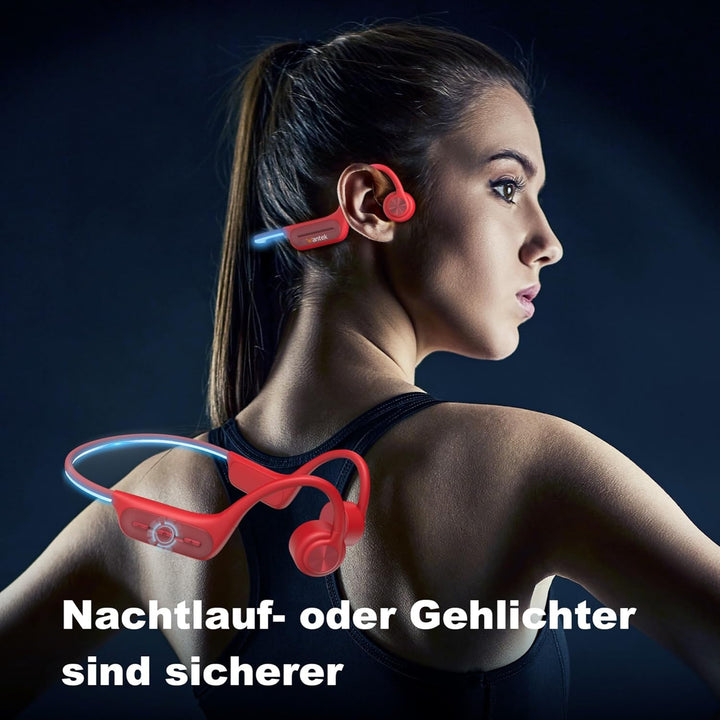 Wantek Knochenschall Kopfhörer Bluetooth 5.4, Open Ear Schwimmen Kopfhörer mit 32GB MP3 Speicher, Ka
