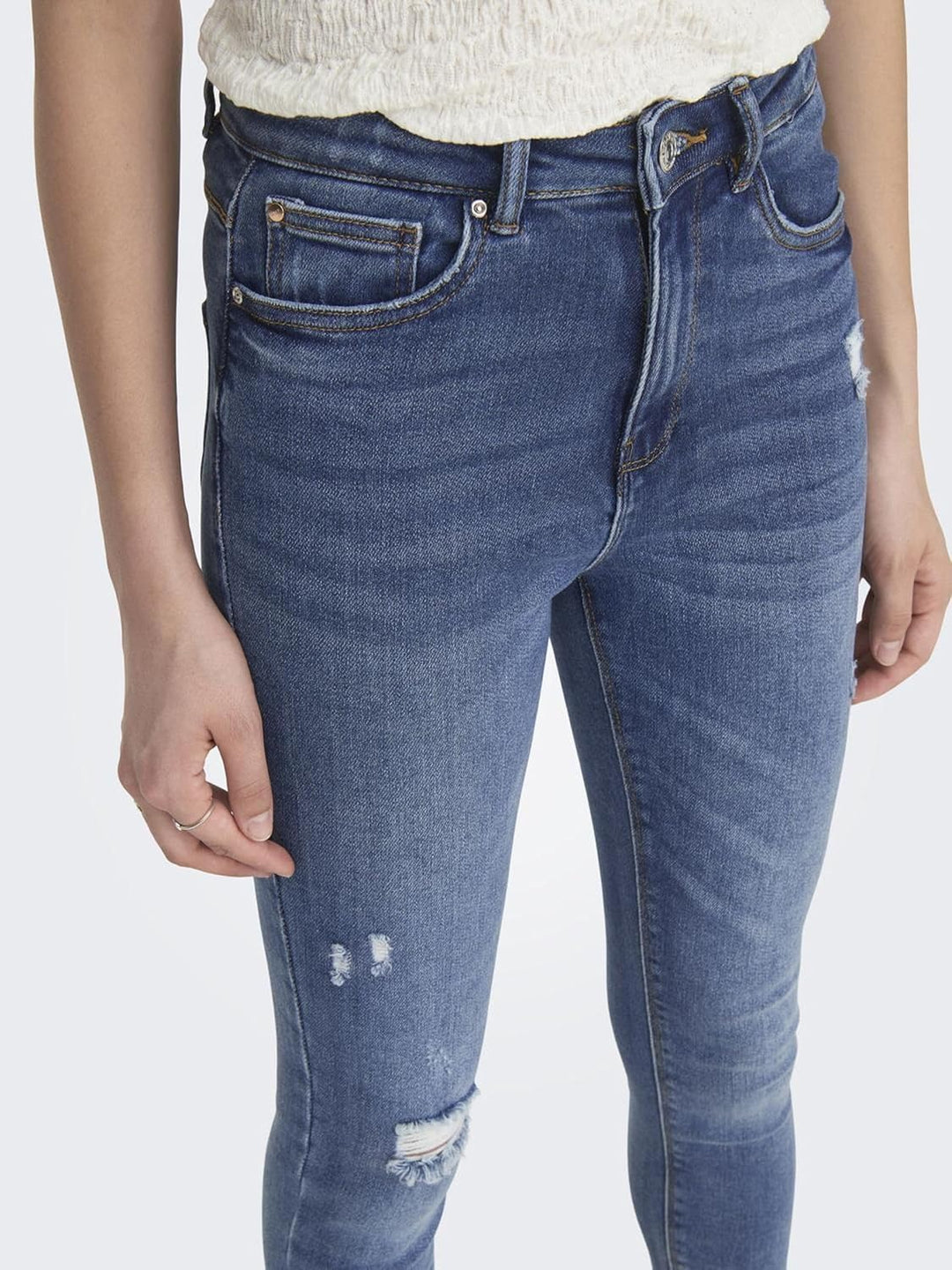 ONLY Female Skinny Jeans ONLMila Life HW Ankle Skinny Fit Jeans 25W / 30L Blau (Medium Blue Denim),