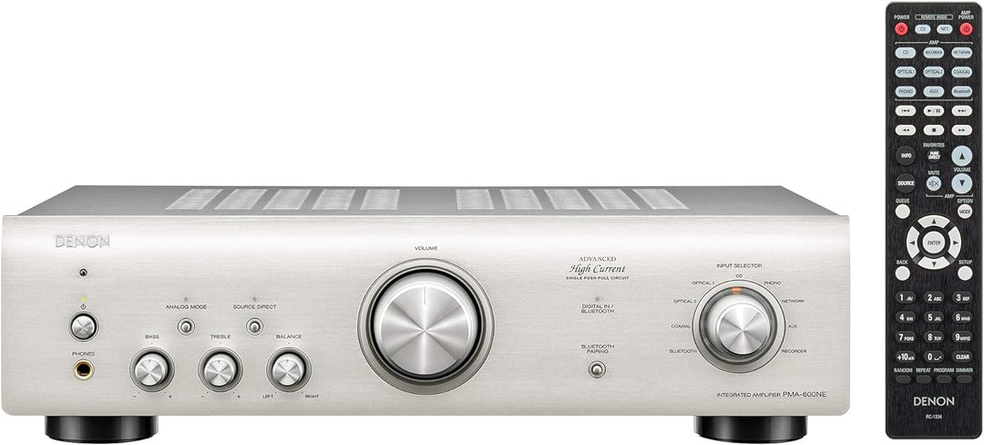 Denon PMA-600NE Vollverstärker mit 70W pro Kanal und Bluetooth, silber Silber Single, Silber Single