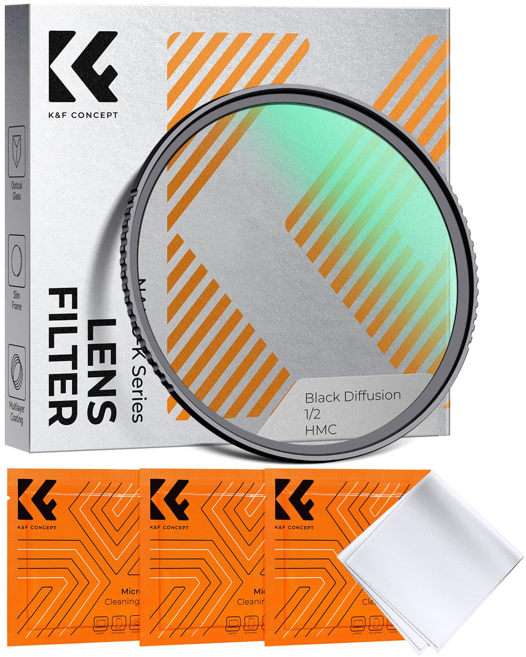 K&F Concept Nano-K Serie Black-Mist 1/2 Filter 72mm Black Promist 1/2 Filter aus Optisches Glas mit