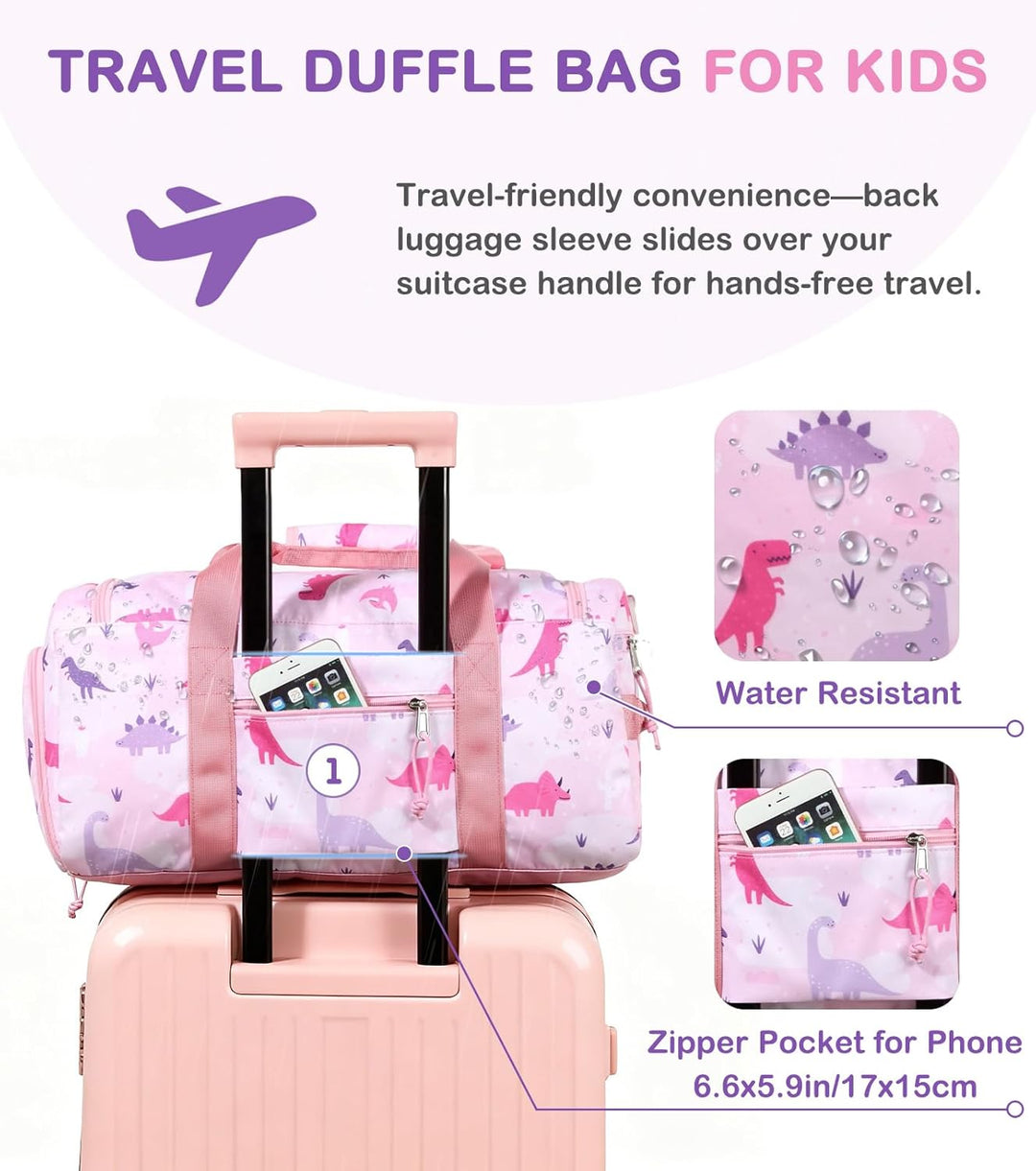 Kinder Duffle Bag, VASCHY Reisetasche für Kleinkinder Kinder Mädchen Wasserabweisend Über Nacht Duff