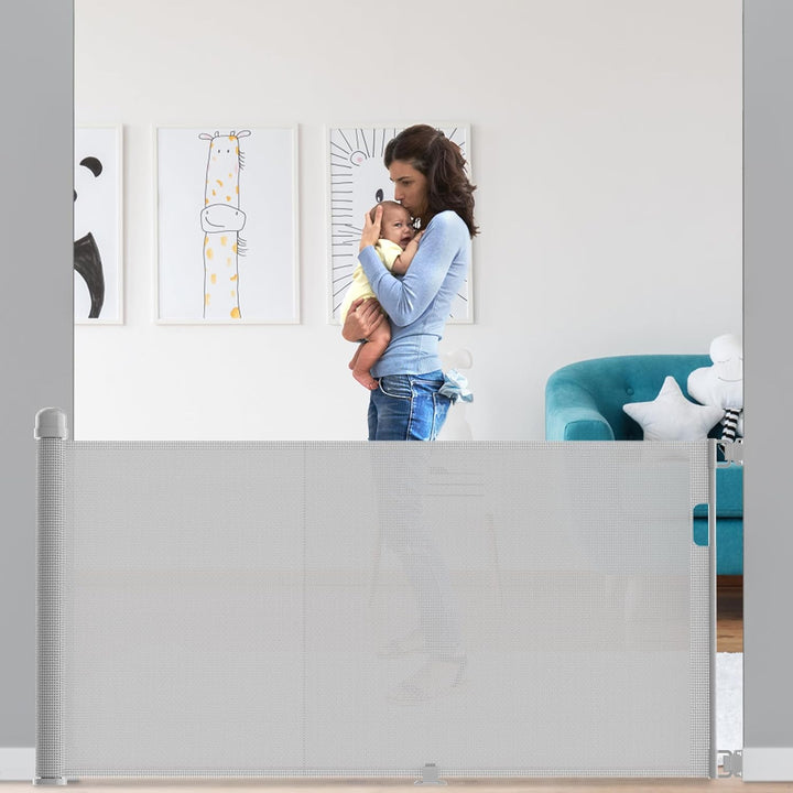 VA-Cerulean Treppenschutzgitter Türschutzgitter Ausziehbar für Kinder und Baby, 300 cm Abschliessbar