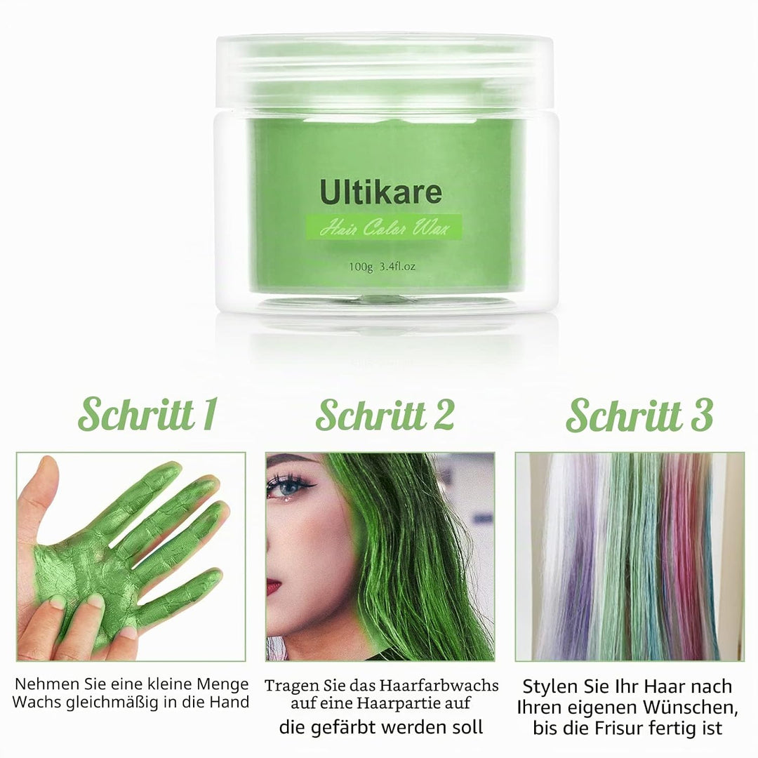 Temporäre Haarfarbe Creme, Ultikare Haarfarbe Wachs Temporäre Haarfarbe Set Instant DIY Cosplay für
