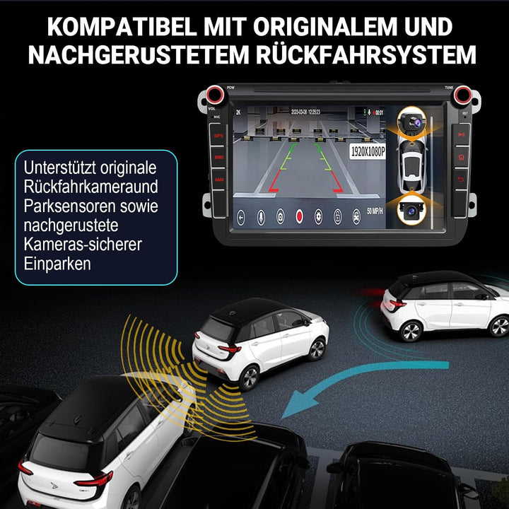 DAB Autoradio für VW Golf 5 6 T5 Polo Sharan Passat Tiguän | Android 15.0 4GB+64GB, 8 Zoll, Doppel D