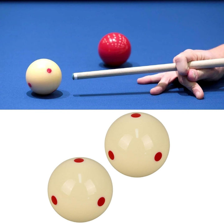 Billardkugeln Weiss, 2 Stück 57,2 mm Billiard Kugel Harz Rot Punkt Billard Cue Ball Billardtisch Tra