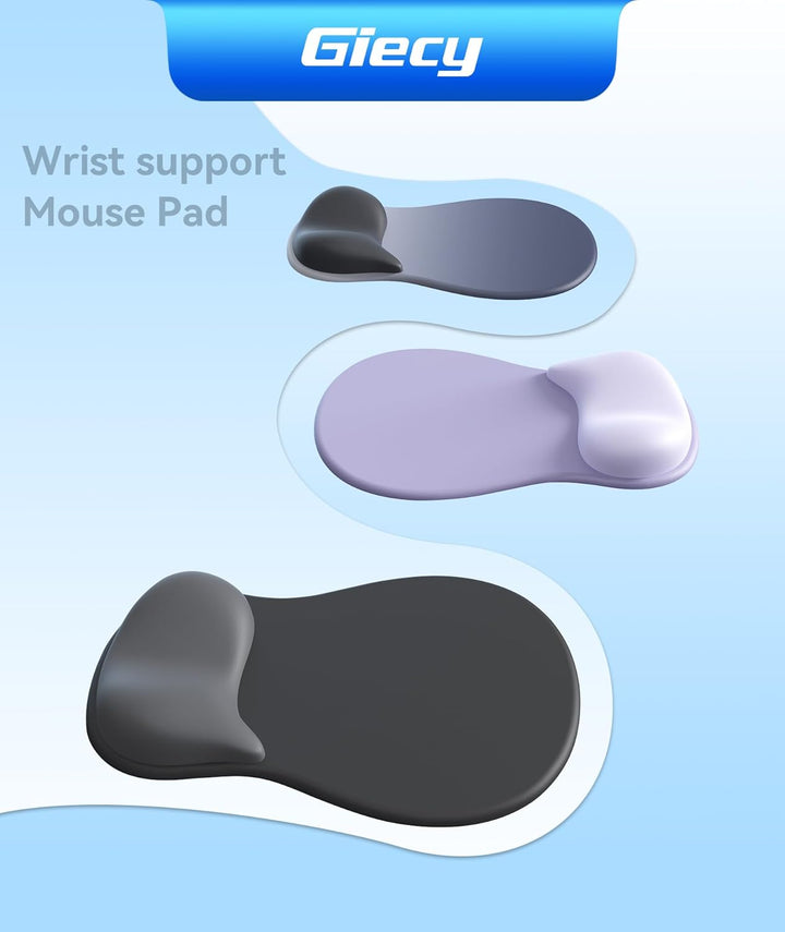 Mauspad mit Gelkissen,Ergonomisches Mousepad mit handauflage mit weichem Gelpolster,rutschfester Bas