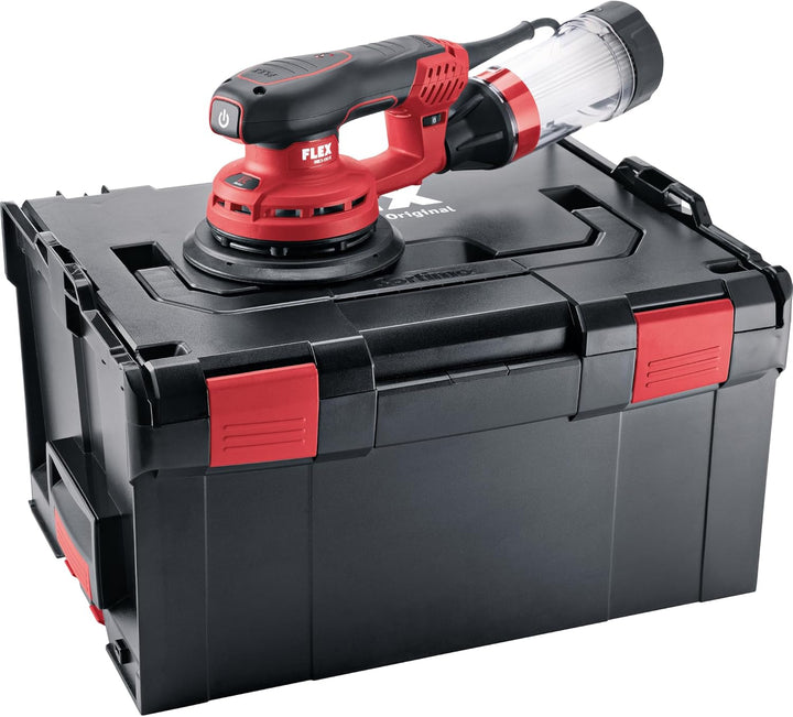 Flex 230/CEE Exzenterschleifer ORE 5-150 EC Set (Schleifmaschine inkl. Koffer + Zubehör, 400 Watt, H
