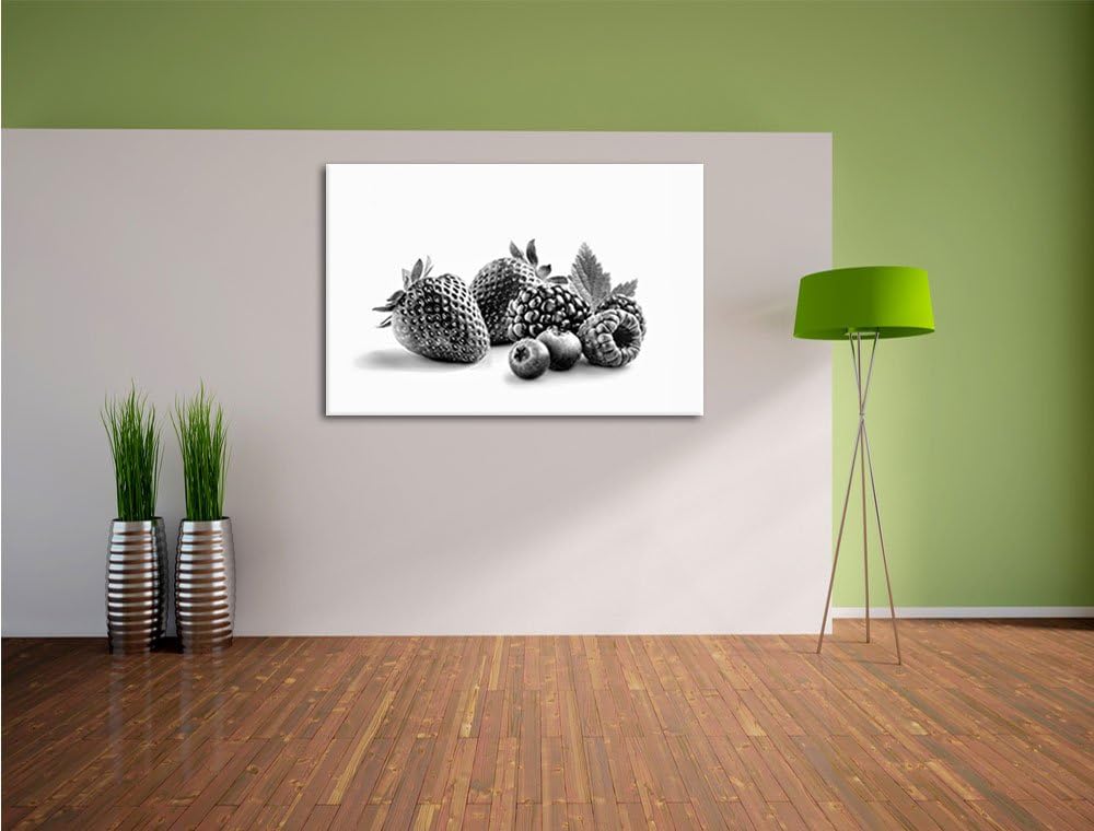 Monocrome, Frisches Obst, Format: 100x70 auf Leinwand, XXL riesige Bilder fertig gerahmt mit Keilrah