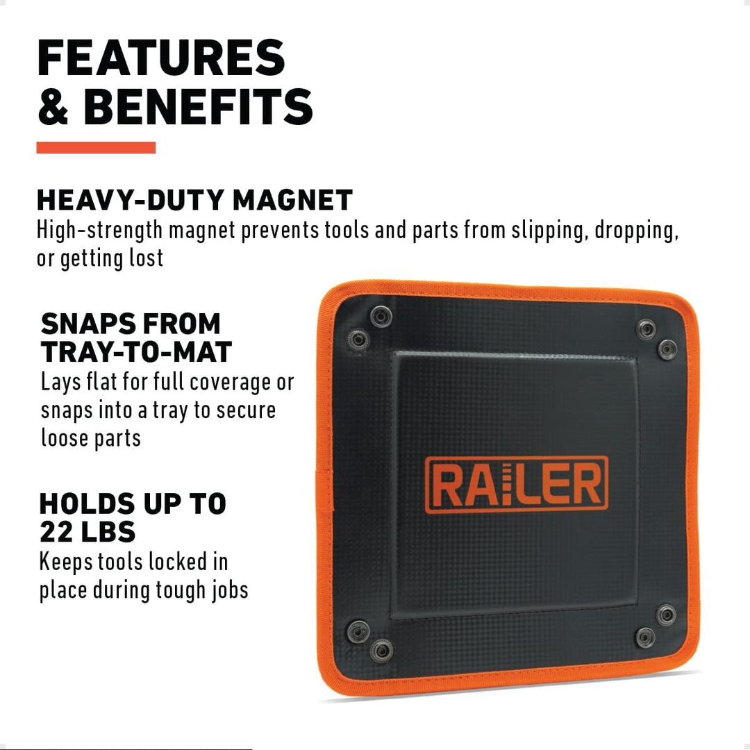 Railer MagMat Tablett | Premium magnetische Werkzeug- und Teileablage Langlebige, rutschfeste Magnet