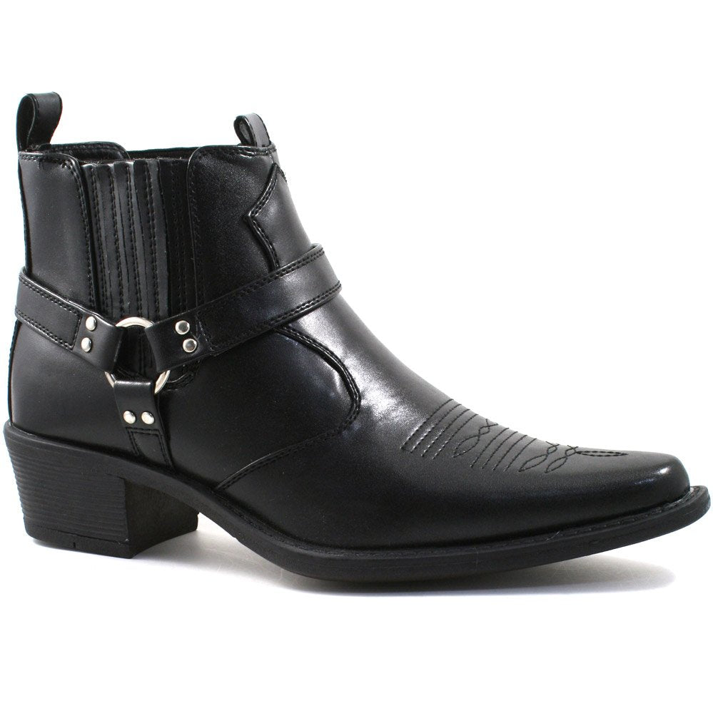 Us Messing Cuban Heel Steigbügel Western Kuh Stiefel 43 EU Schwarz, 43 EU Schwarz