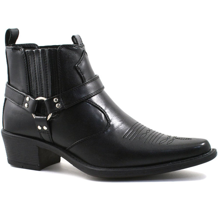 Us Messing Cuban Heel Steigbügel Western Kuh Stiefel 44 EU Schwarz, 44 EU Schwarz