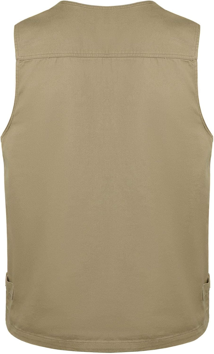 Btmpmcs Herren Outdoor Weste Ärmellose Anglerweste mit Vielen Taschen Baumwolle Freizeit Jagd Weste