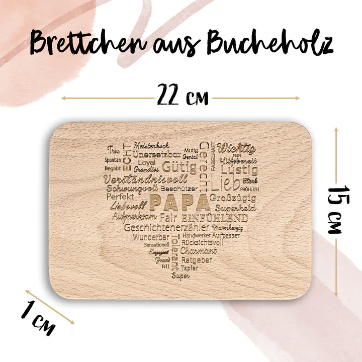 Spruchreif · 2er Set Frühstücksbrettchen Mama und Papa · Brotzeitbrett mit Gravur · Geschenke für El