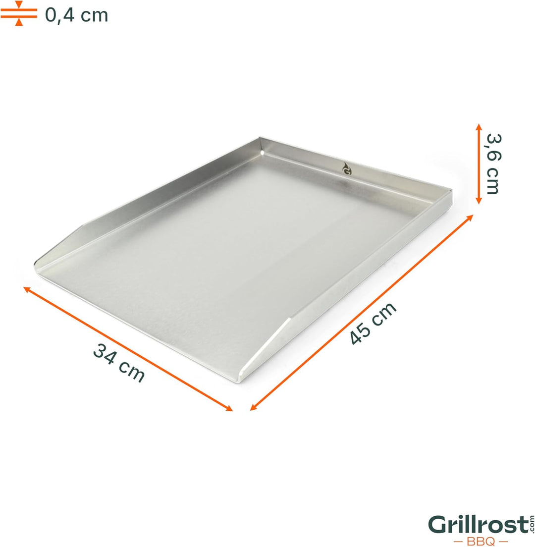 Grillrost.com Das Original Edelstahl Grillplatte | Plancha 45x34cm - passend für Napoleon LE/LEX/Pre