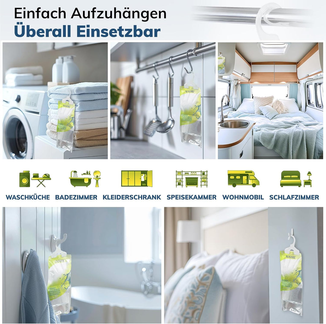 10er Set Luftentfeuchter zum Aufhängen I Luftentfeuchter Beutel I Entfeuchter Schrank und Feuchtigke