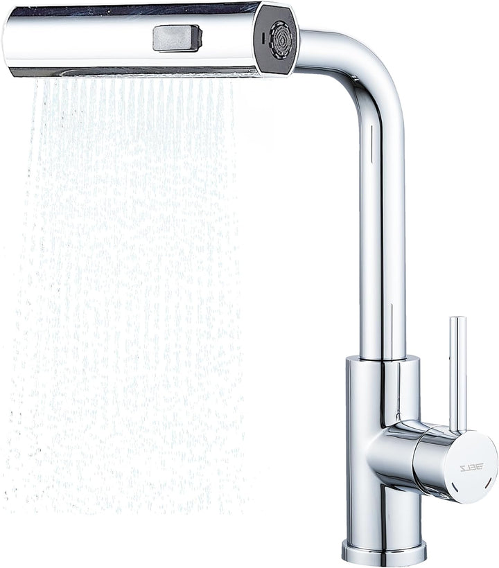 BELZ Wasserhahn Küche mit Herausziehbarer Brause, 3 Strahlarten, 360° Schwenkbarer Spültischarmatur,