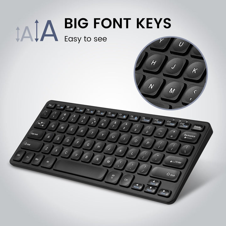 Perixx PERIBOARD-416 Wired Mini USB Keyboard with 4 Hubs - X Type Scissor Keys - Big Print Keys - De
