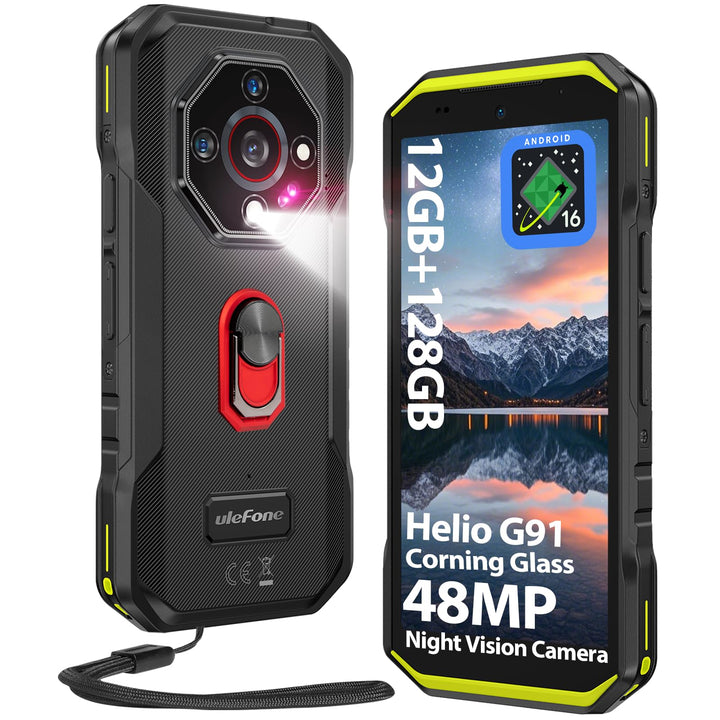 Ulefone Armor X32 Outdoor Smartphone 2025, MTK G91 48MP+20MP Nachtsicht 12GB+128GB/2TB SD 5,65" Corn