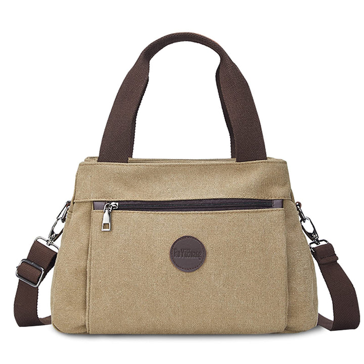 FANDARE Retro Handtaschen Leinwand Schultertasche Damen Umhängetasche Frauen Crossbody Messenger Bag