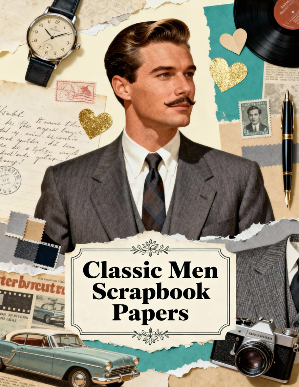 Classic Men Scrapbook Papers: A Carefully Designed 8.5 × 11 Scrapbook Papers with Over 200 Craft Ele