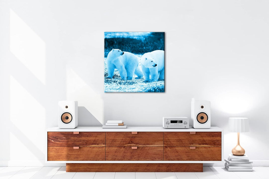 deyoli Eindrucksvolle Eisbären Format: 70x70 Effekt: Zeichnung als Leinwandbild, Motiv auf Echtholzr