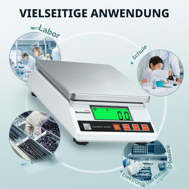 Bonvoisin 6000g, 0.1g Hochpr?zise Digitale Elektronische Waage Industrielle Z?hlwaage Küchenschmuckw