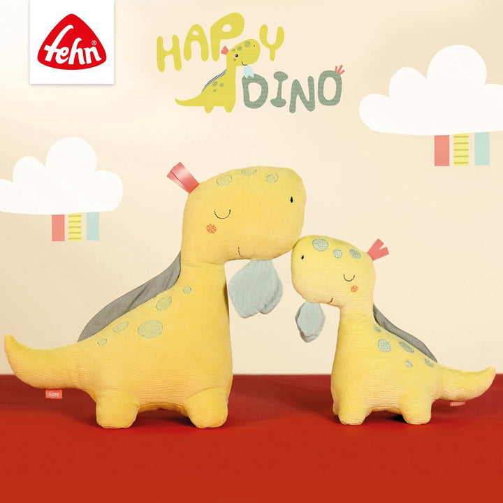 Fehn Activity Greifball Happy Dino - Spielball mit Rassel, Raschelpapier & Quietsche - Ball Babyspie