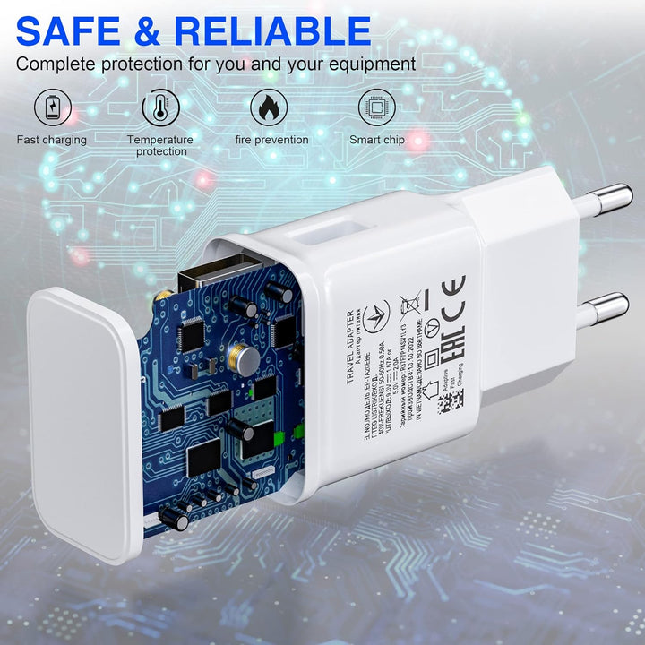 2-Pack Ladegerät mit USB Typ-C Ladekabel Schnellladekabel Für Samsung Galaxy S8 S8+ S9 Plus S9+ S10