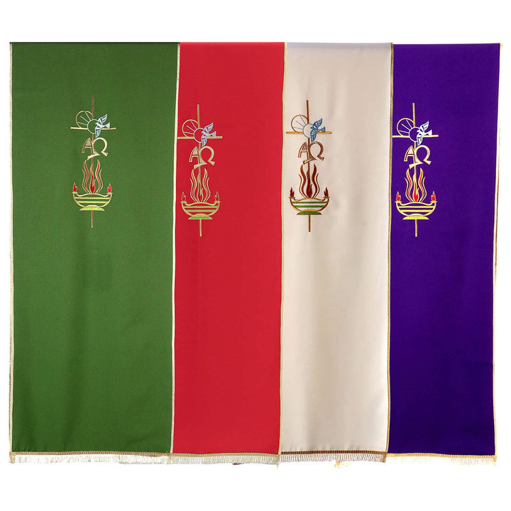 Pultbehang Kreuz Alpha und Omega aus Polyester, Violett, Violett