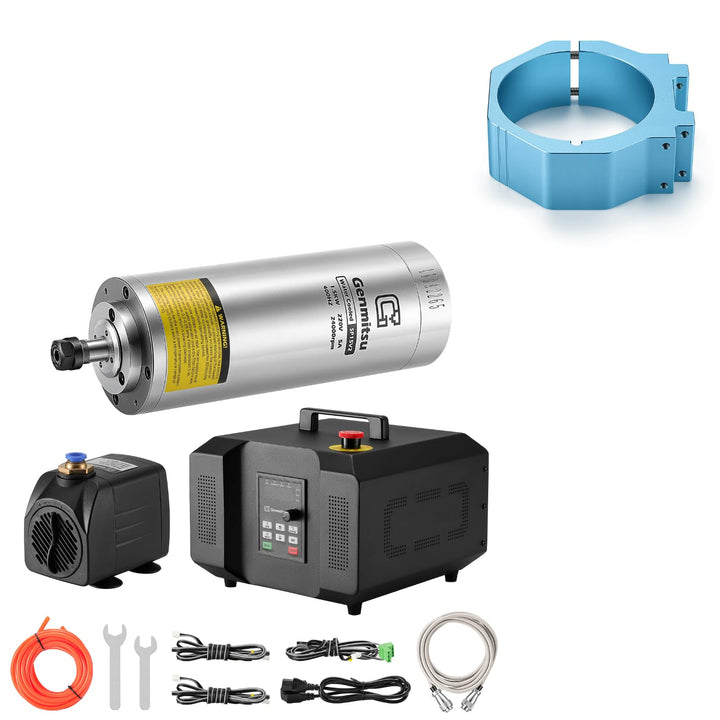 Genmitsu 1,5 kW CNC-Spindelmotor-Kit + Spindelmotorhalterung, wassergekühlter Spindelmotor, 24.000 U