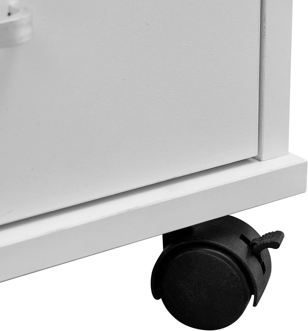 CLIPOP Mobiler Büro-Aktenschrank,3 Schubladen Abschliessbar Seitlicher Aktenschrank mit offenen Lage