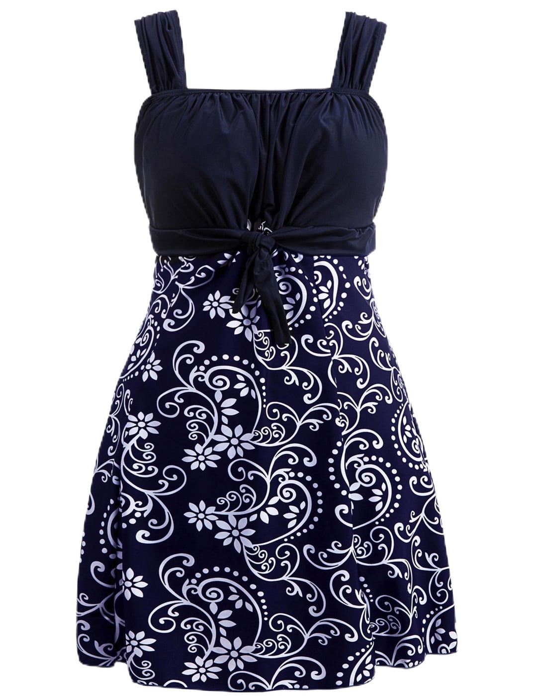 Wantdo Damen Badeanzüge Sommer Bauchweg Tankini Bademode mit Bügel Badekleid Einteiler Schlanke Stra
