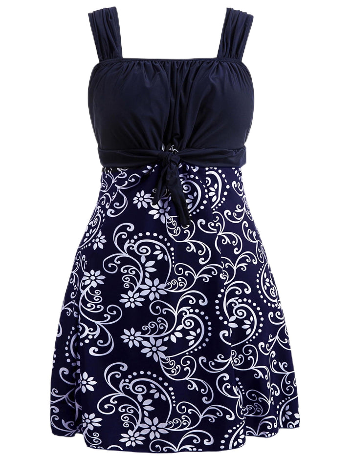 Wantdo Damen Badeanzüge Sommer Bauchweg Tankini Bademode mit Bügel Badekleid Einteiler Schlanke Stra
