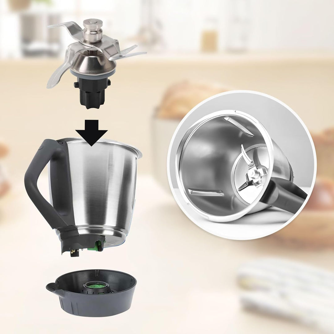 Messer für Vorwerk Thermomix TM31, Ersatzmesser aus Edelstahl, TM31 Ersatzteile, Perfekt zum Zerklei