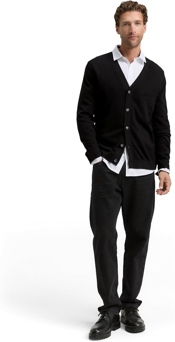 TOM TAILOR Damen Basic Strickpullover aus Bio-Baumwolle XS 29999 - Black, XS 29999 - Black