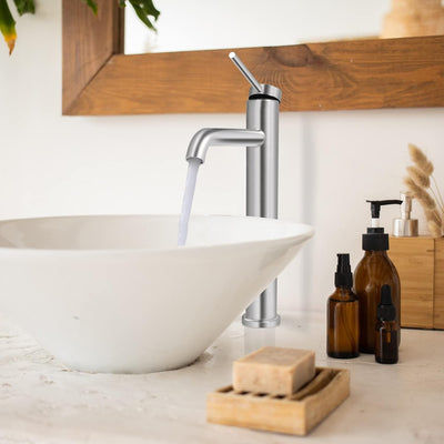 PHASAT Wasserhahn Bad,wasserhahn aufsatzwaschbecken,Hoch Aufsatzwaschbecken Armatur, Mischbatterie E