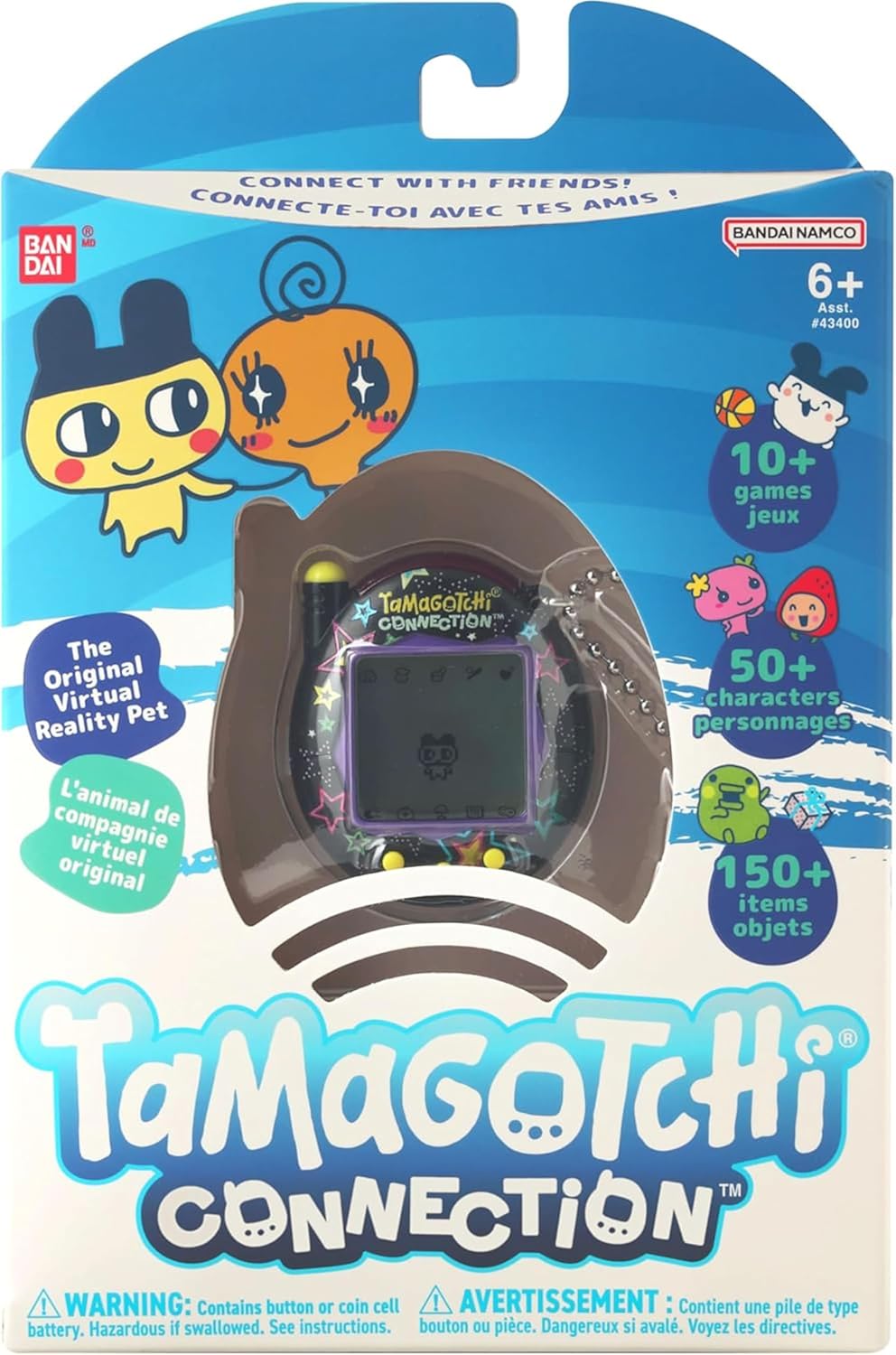 TAMAGOTCHI Bandai Connection Digital Pet Neon Stars Shell, Neon Stars
