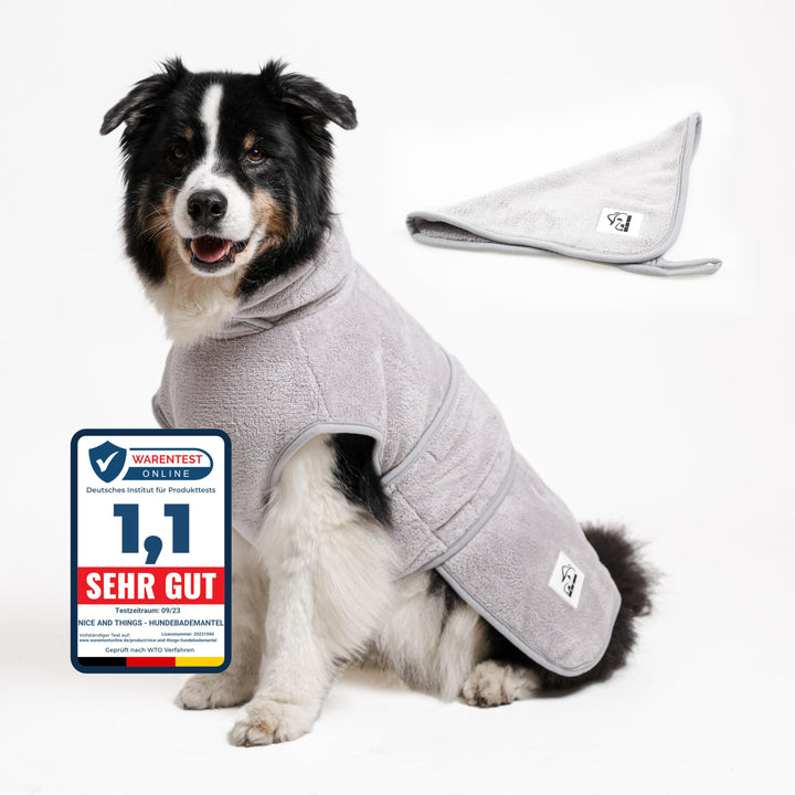TESTSIEGER Hundebademantel - Flauschiger Mikrofaser-Mantel für trockene, glückliche Hunde - Saugstar