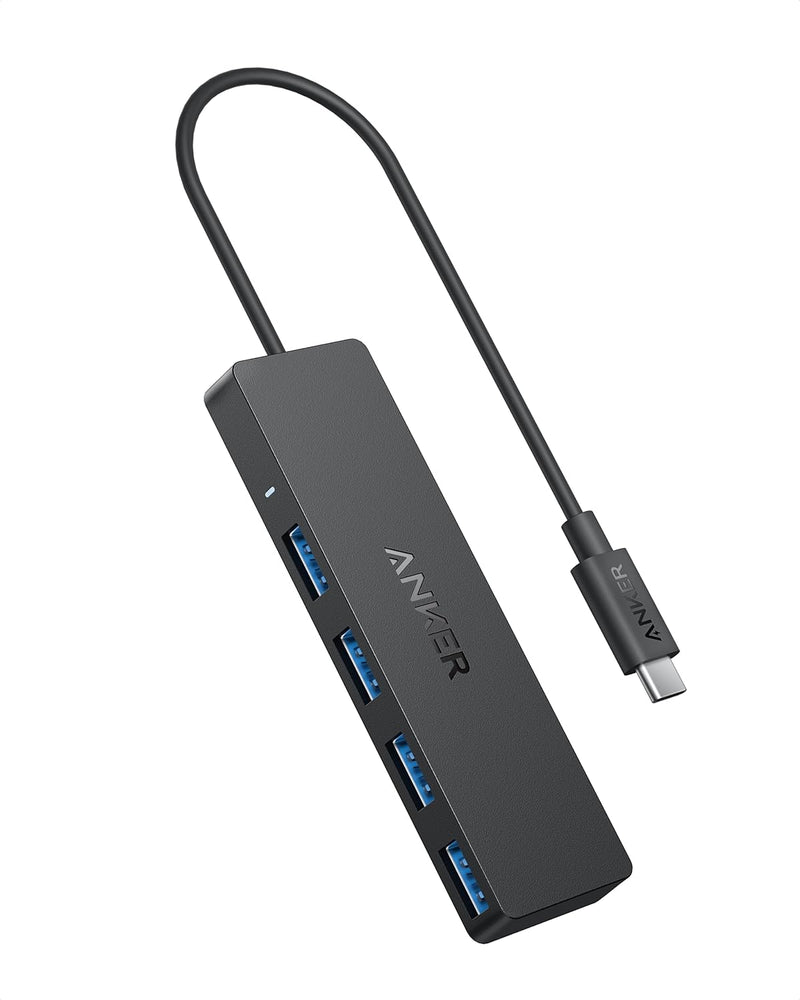 Anker USB-C Hub, 4 Port USB 3.0 Datenhub mit 5 Gbit/s Datenübertragung, 20cm Erweiterungskabel (ohne