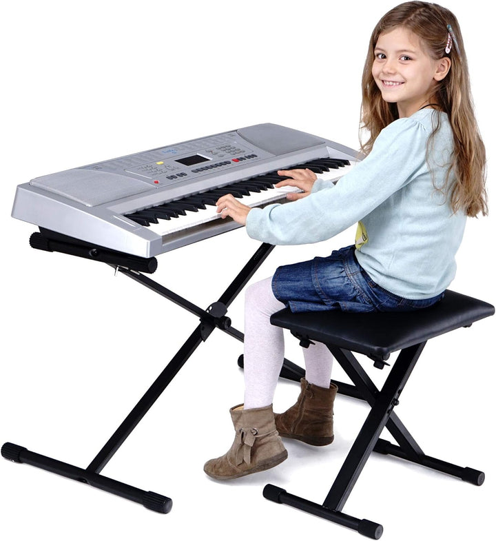 Funkey Super Kit 61 Tasten Keyboard Set - Einsteiger Keyboard mit 100 Sounds & Rhyhmen - Inklusive S